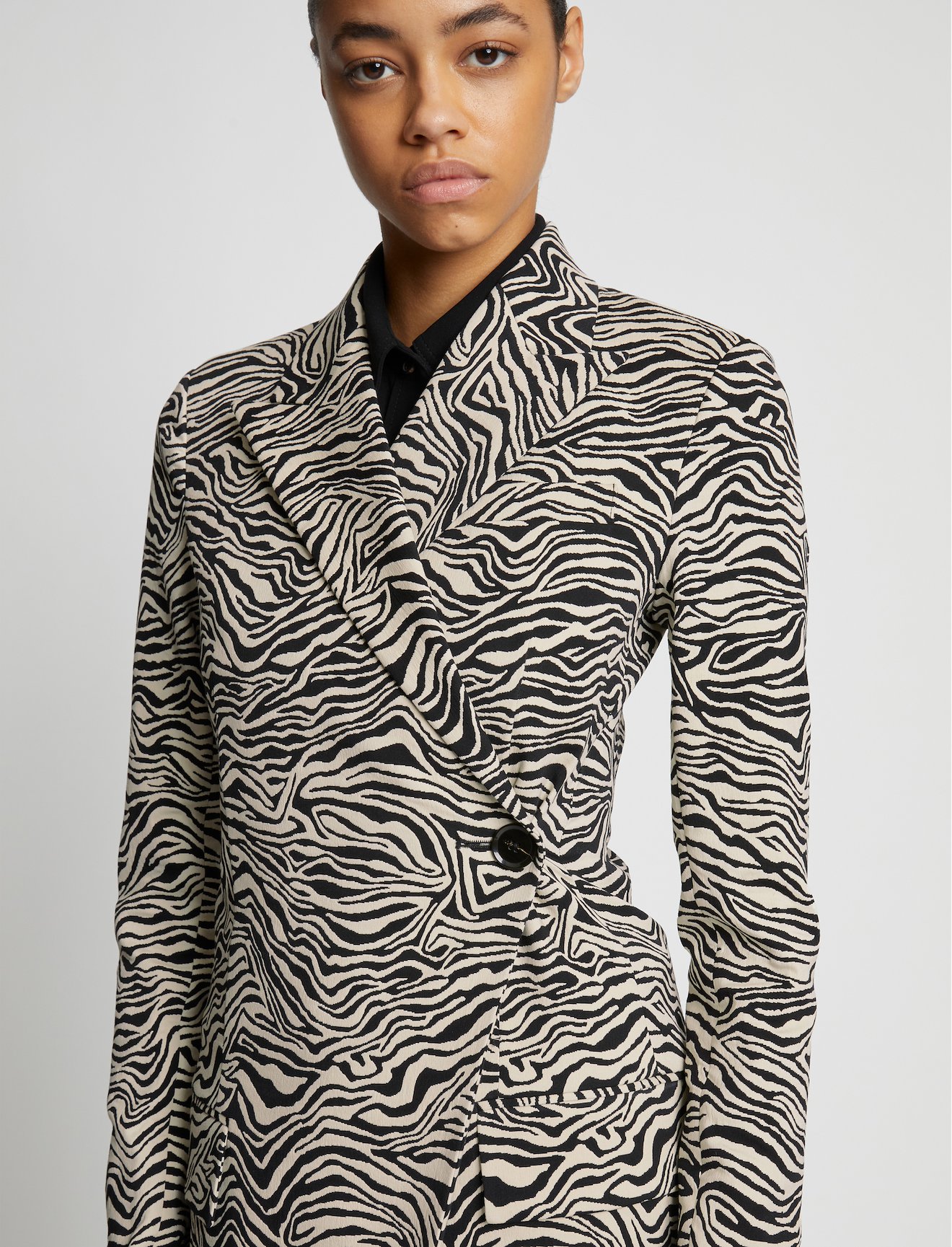 Stretch Zebra Jacquard Blazer #4