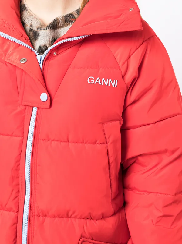Ganni Overszied Puffer Coat - Red