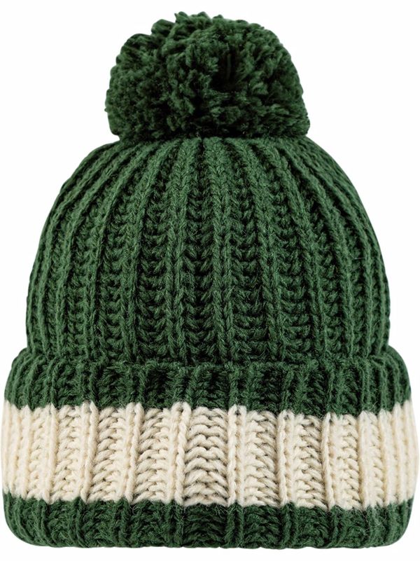 green and white beanie