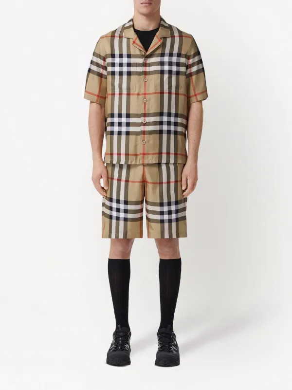 Burberry short-sleeve Check Silk Shirt - Farfetch