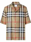 Burberry short-sleeve check silk shirt - Brown