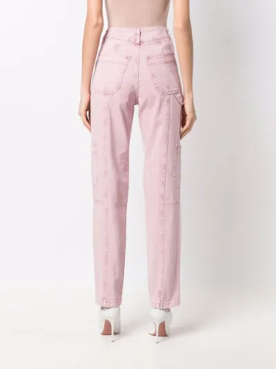 rise straight-leg jeans pink | MODES