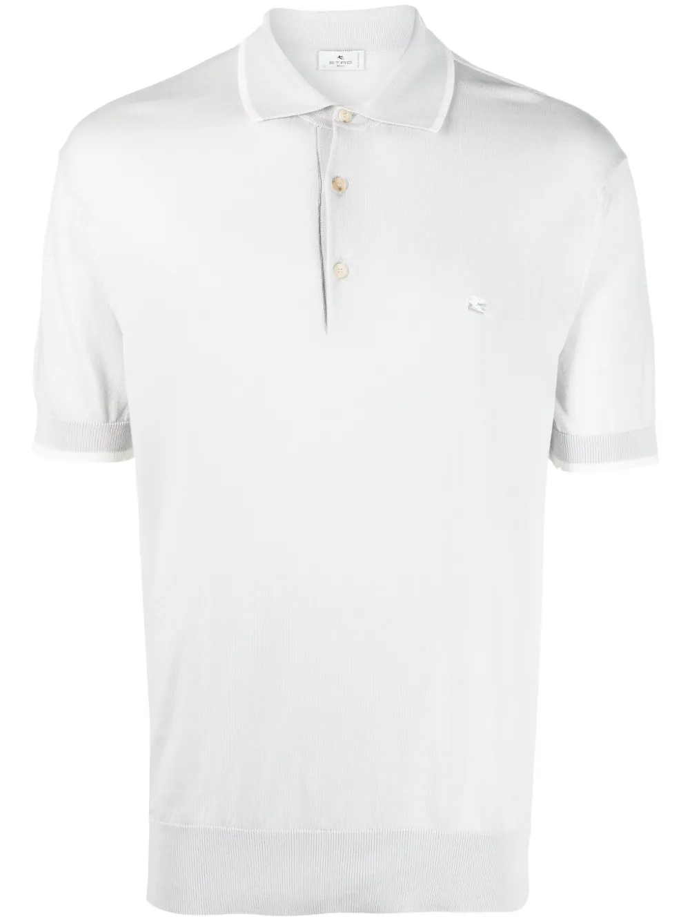 

ETRO playera tipo polo con logo bordado - Gris