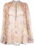 ETRO paisley-print silk chiffon blouse - Neutrals