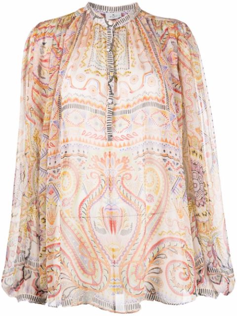 ETRO paisley-print silk chiffon blouse Women