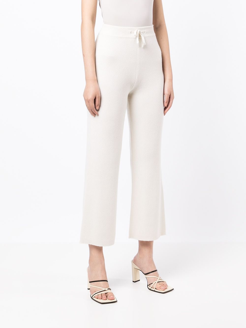 Shop Lisa Yang Ribbed-knit Cashmere Track Pants In White