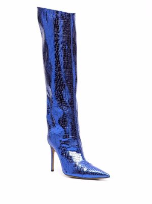 knee length blue boots