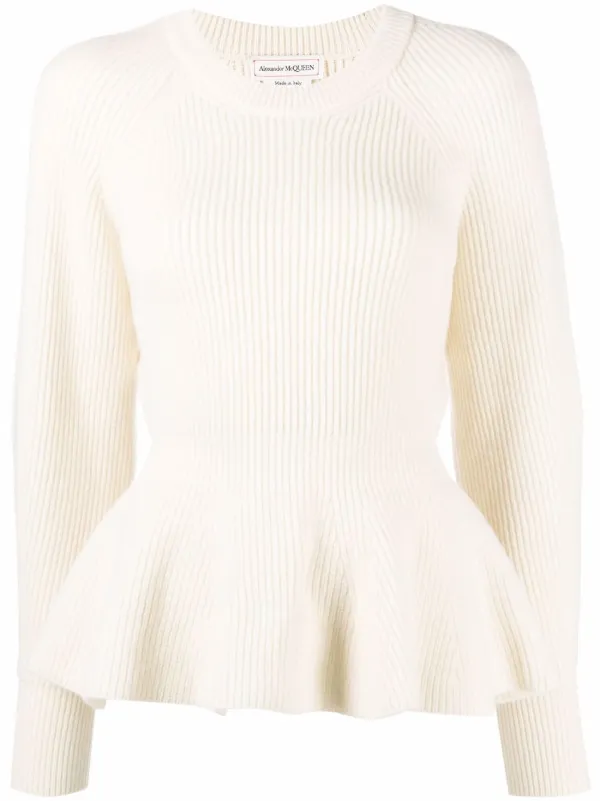 Alexander McQueen Wool Peplum Jumper 