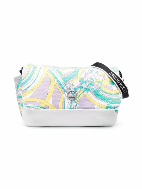 PUCCI Junior شنطة كتف بطبعة تجريدية