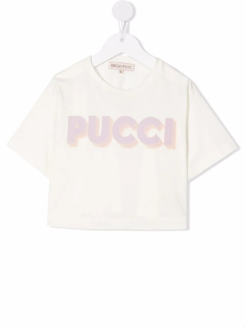 

PUCCI Junior playera con logo estampado - Blanco