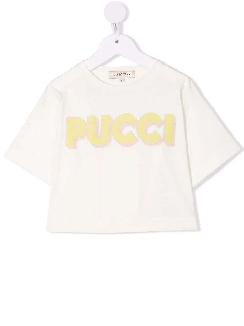 

PUCCI Junior playera con logo estampado - Blanco