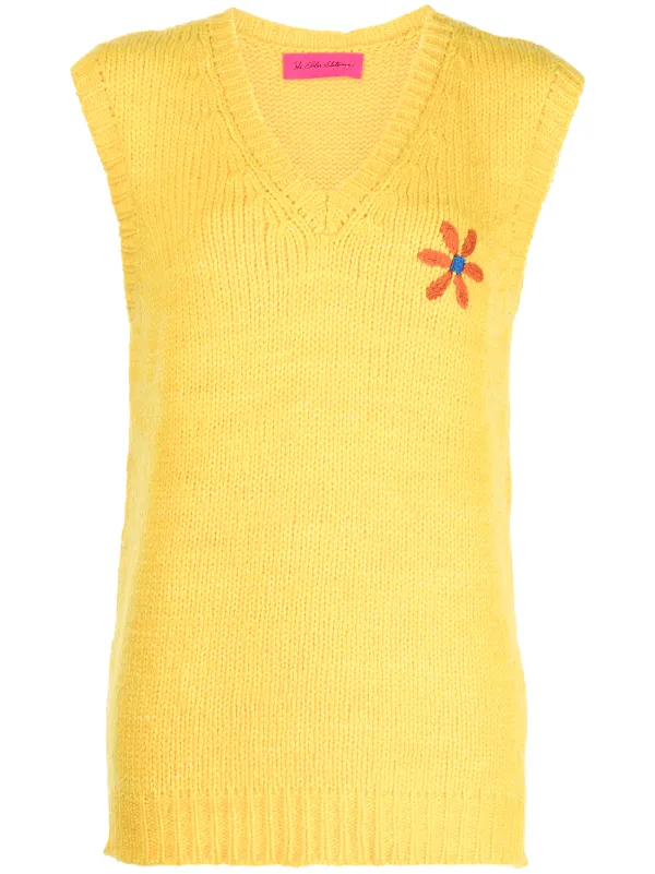 sleeveless chunky knit sweater