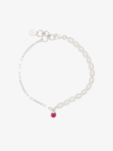 DOWER AND HALL pulsera luna con dije de granate