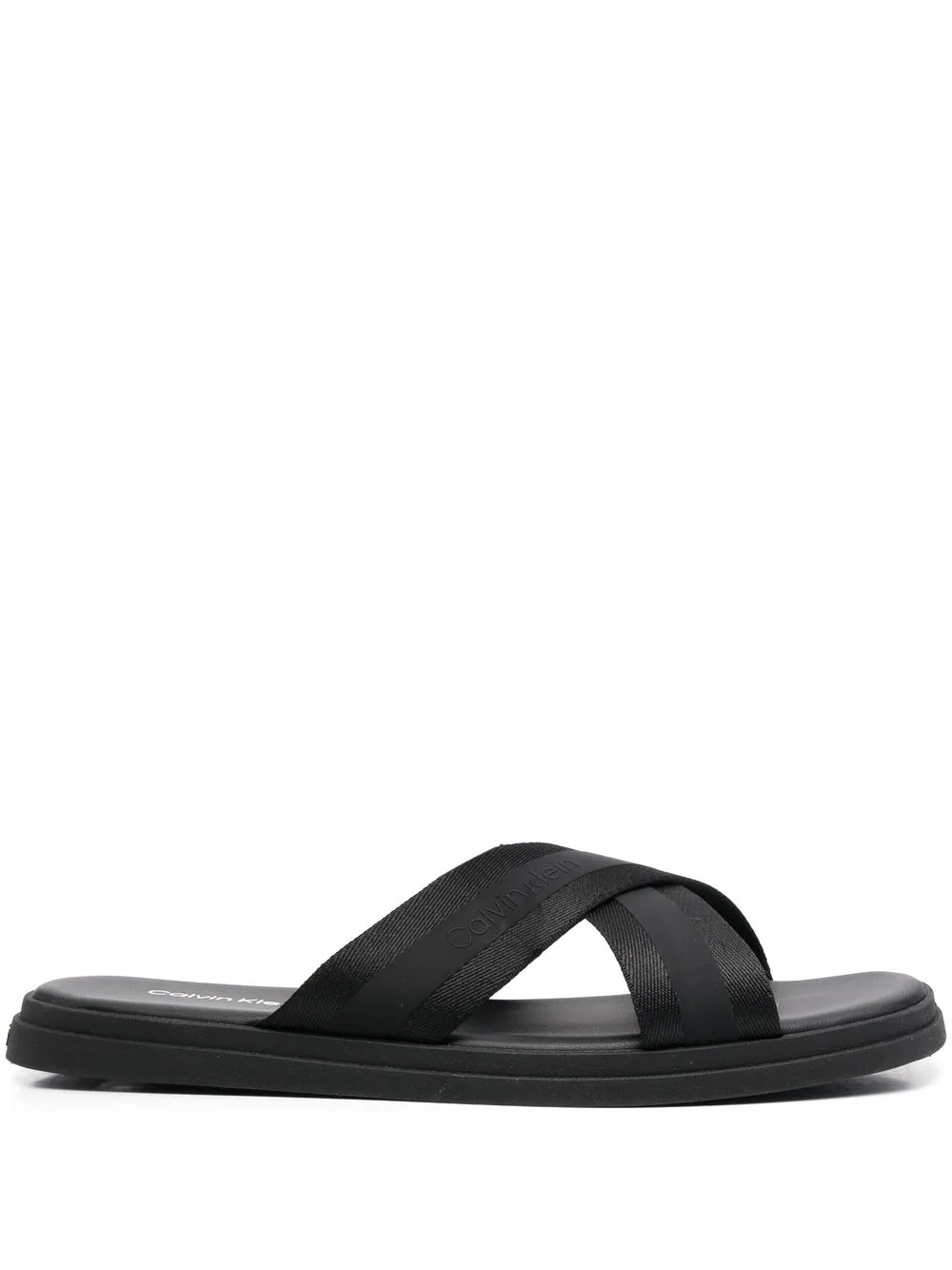 

Calvin Klein webbing criss-cross slides - Black