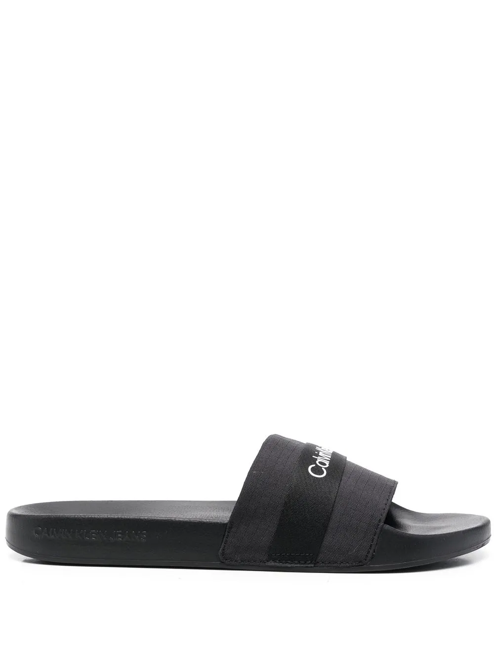 

Calvin Klein Jeans sandalias con tribanda web - Negro