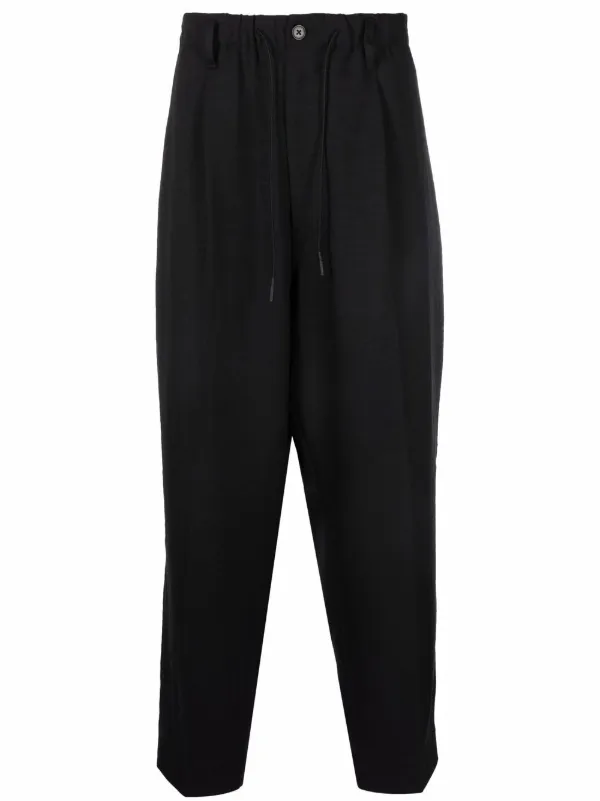 wide leg drawstring trousers