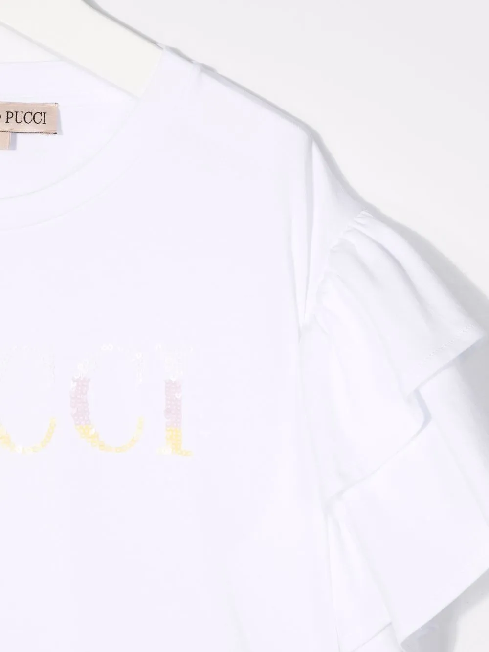фото Emilio pucci junior футболка с оборками и логотипом