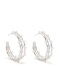 DOWER AND HALL silver triple-row pearl hoops