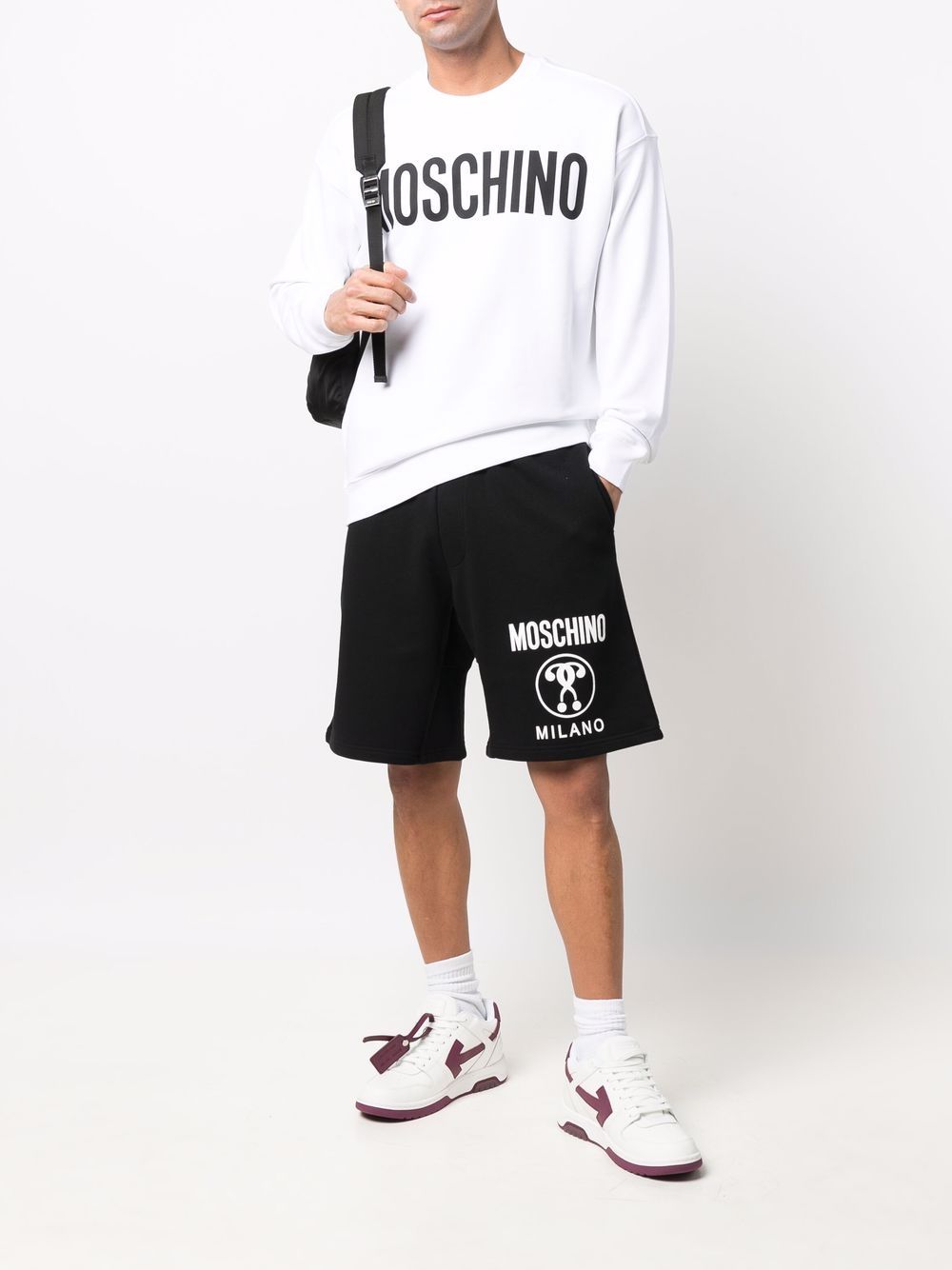 фото Moschino спортивные шорты из органического хлопка с логотипом