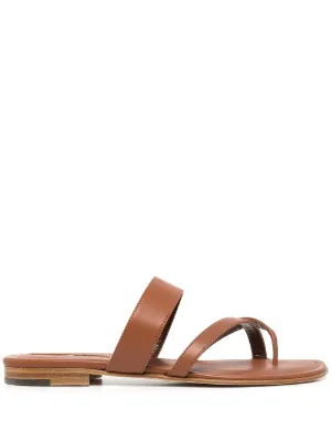 [MANOLO BLAHNIK] ARTYSA フラットサンダル レザー ストラップ MANOLO BLAHNIK Brutas レザー サンダル | NET-A-PORTER