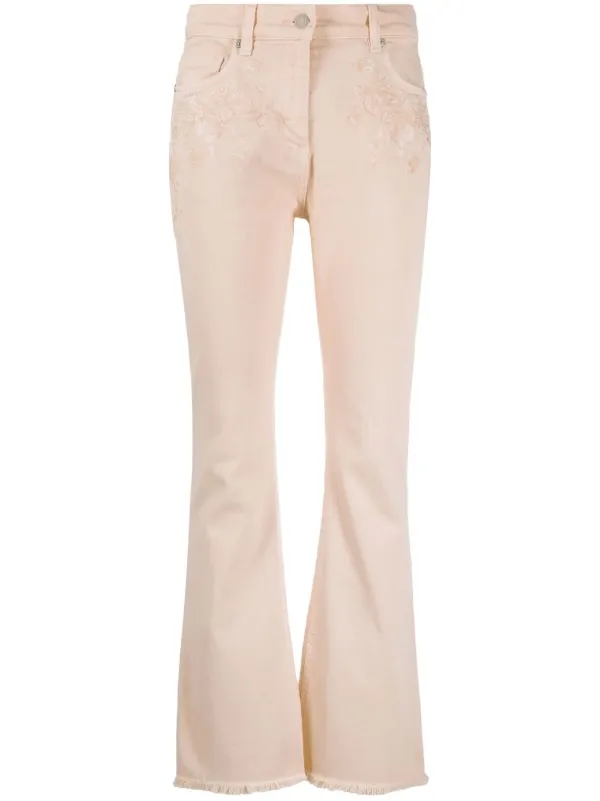 ETRO floral-embroidery detailed jeans 