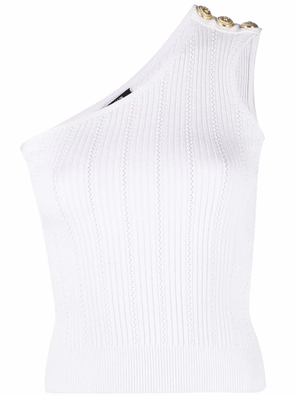 

Balmain asymmetric button detail top - White