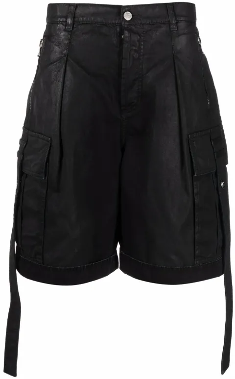 Balmain oversized coated denim shorts