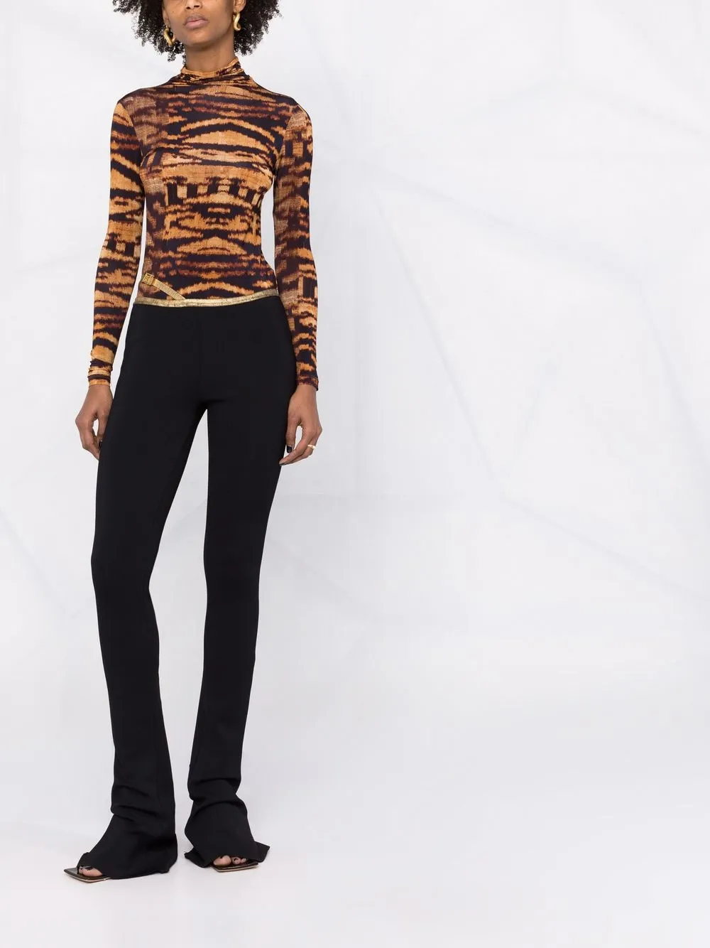 Image 2 of Balmain contrast-trim bootcut trousers