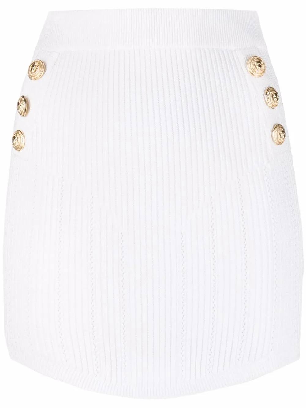 

Balmain falda corta tejida de canalé - Blanco