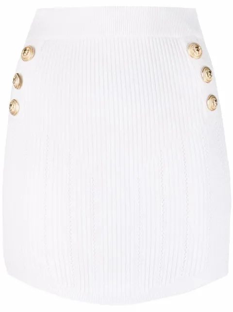 Balmain minijupe en maille nervurée