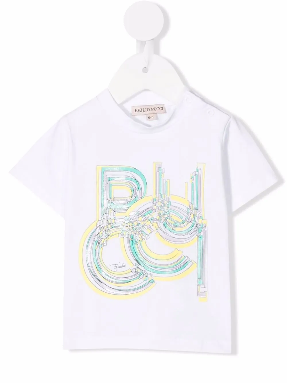 

PUCCI Junior playera con logo estampado - Blanco