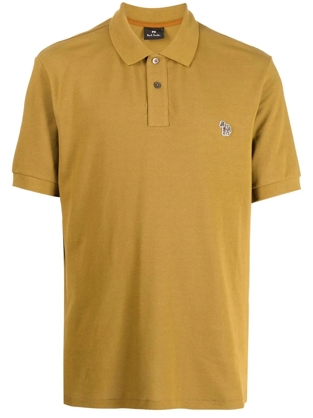 

PS Paul Smith Zebra-patch organic cotton polo shirt - Brown