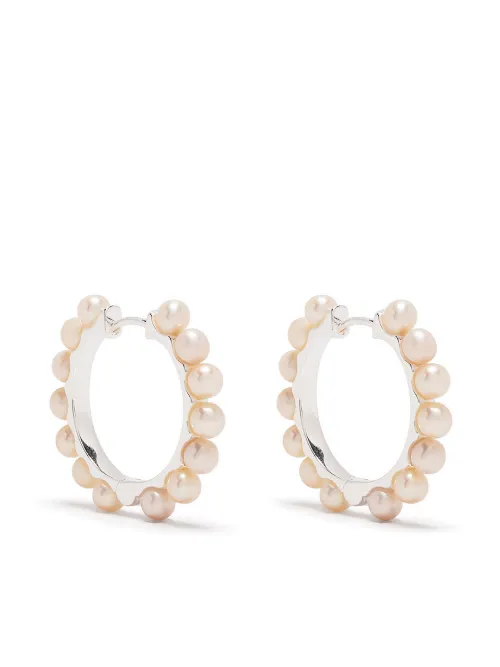 Grands anneaux ornés de perles - DOWER AND HALL - Modalova