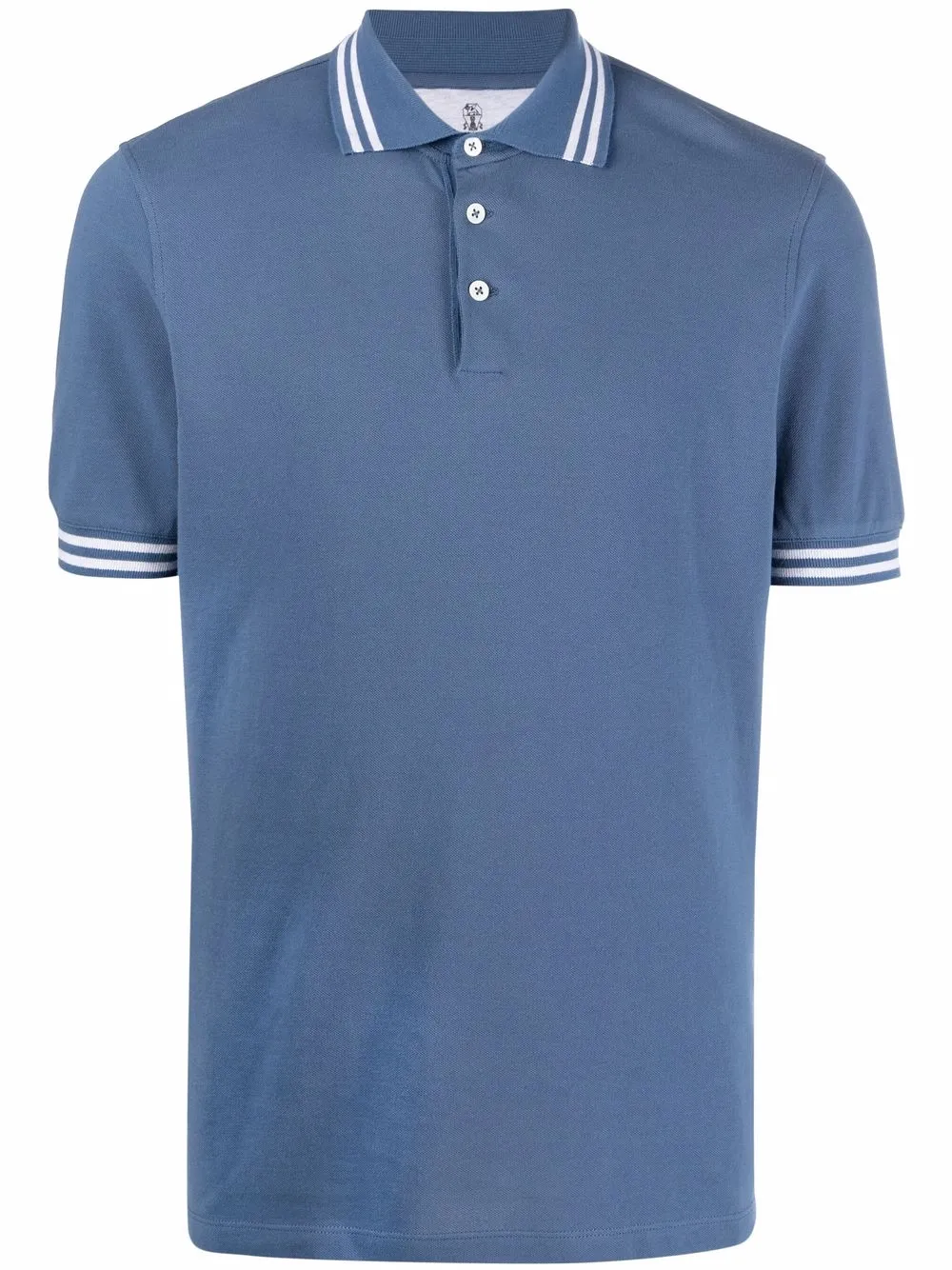 

Brunello Cucinelli playera tipo polo con rayas en contraste - Azul