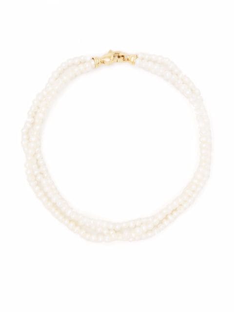 Mizuki layered 14kt yellow gold pearl bracelet