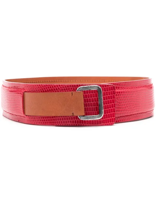 Gianfranco Ferré Pre-owned 2000s Snakeskin-effect Two-tone Belt in Pink