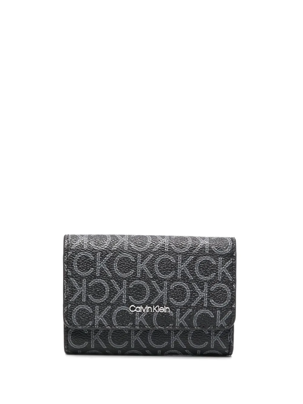 Calvin Klein logo-print trifold wallet - Black