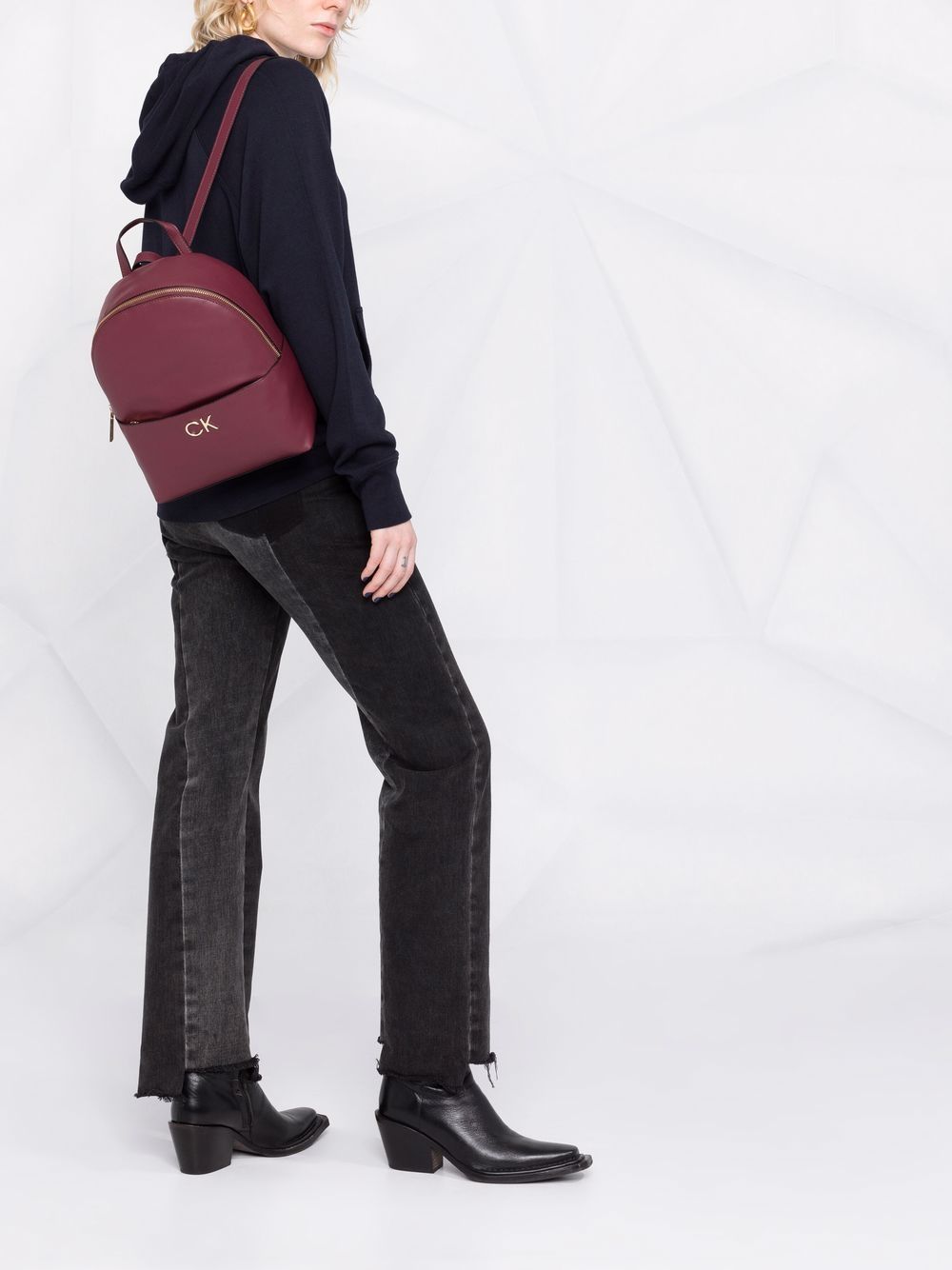 calvin klein burgundy backpack