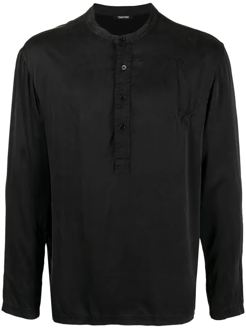 Chemise Henley en soie - TOM FORD - Modalova