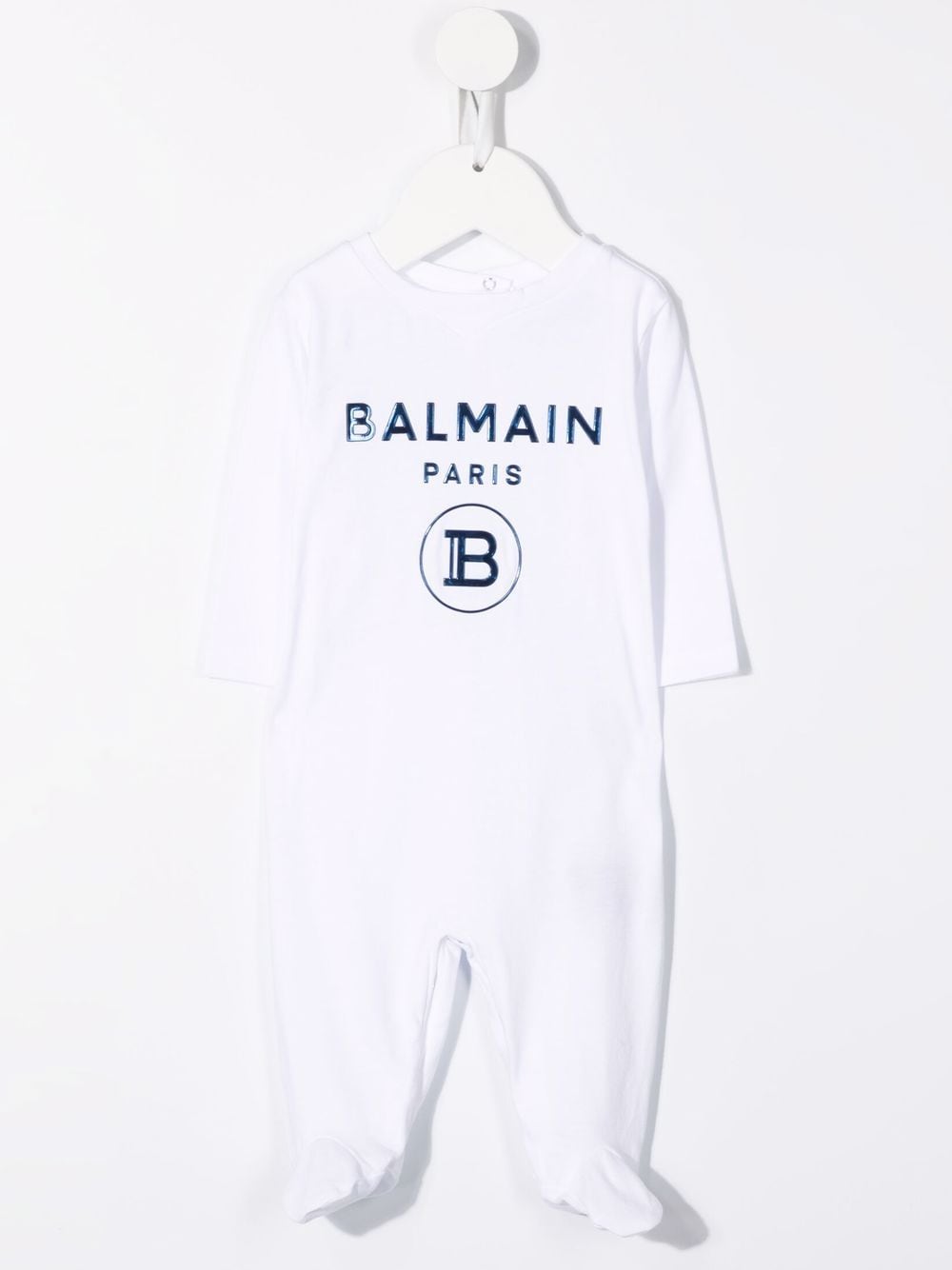 Image 2 of Balmain Kids logo-print cotton babygrow