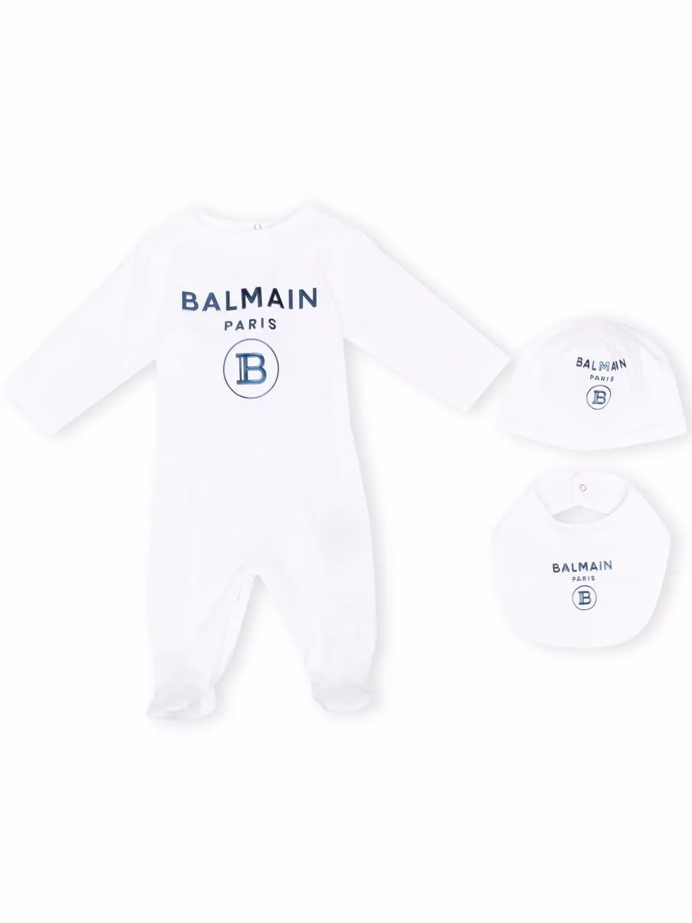 Image 1 of Balmain Kids logo-print cotton babygrow