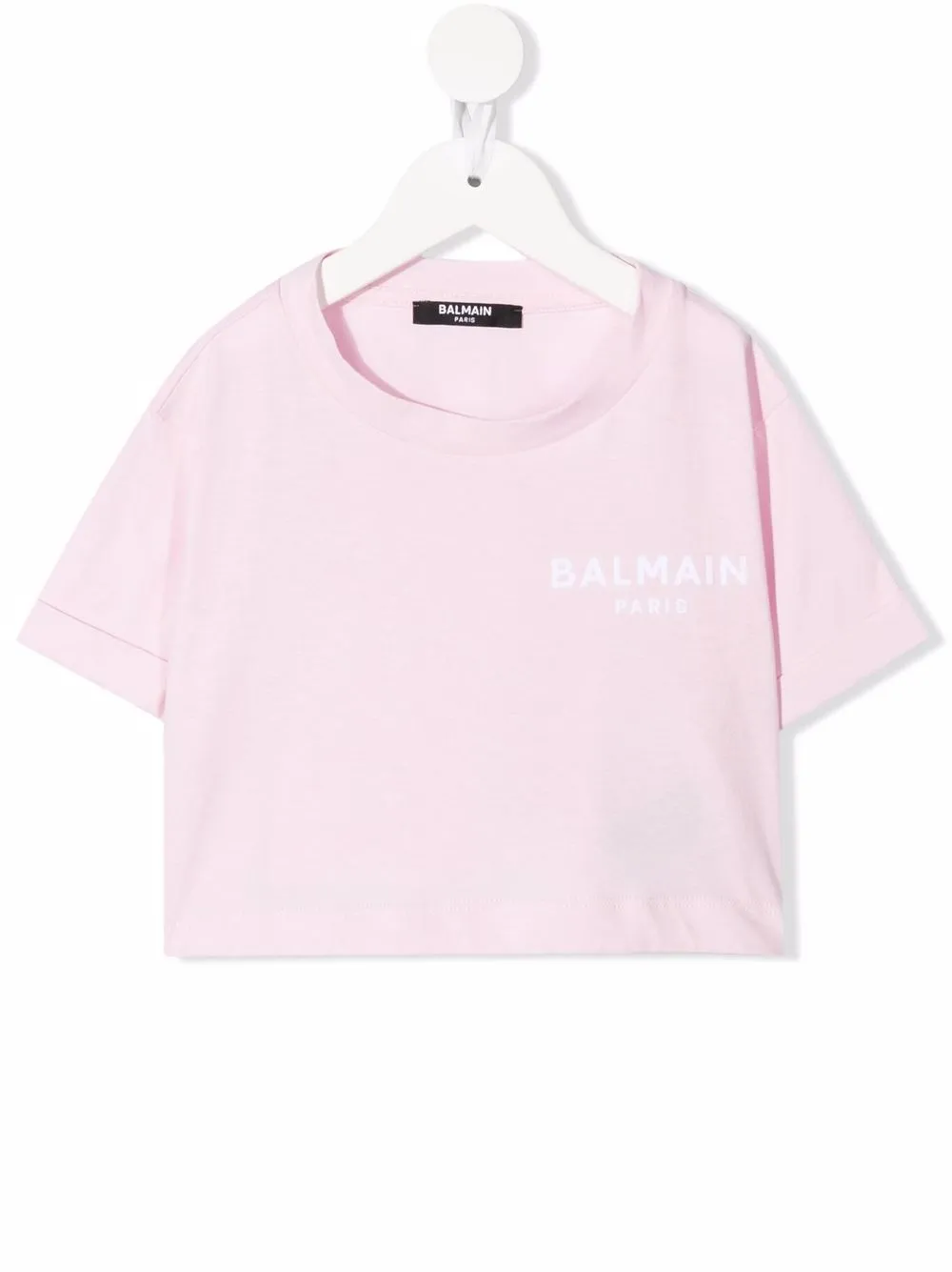 

Balmain Kids playera corta con logo estampado - Rosado