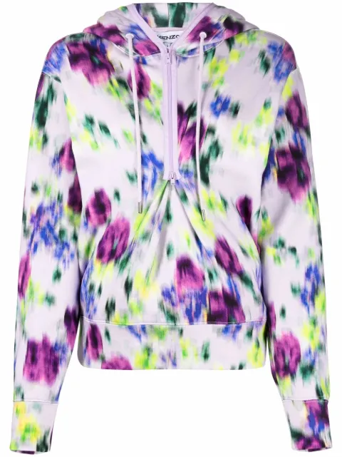 tie dye-print pullover hoodie