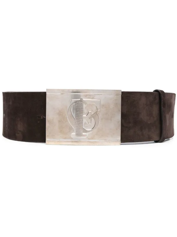 Gianfranco Ferré Pre-owned 1990s Logo-plaque Buckle Belt in Brown