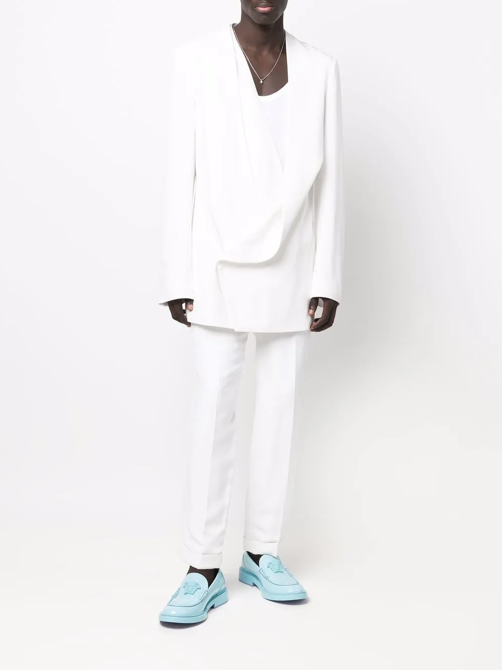 Balmain monogram-collar draped blazer | Blazers | Image 2