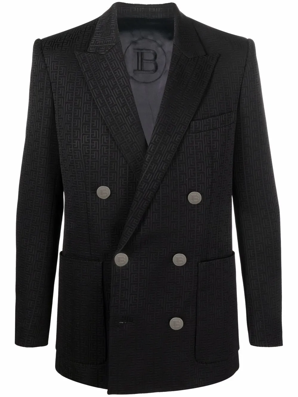 

Balmain blazer con motivo del monograma - Negro