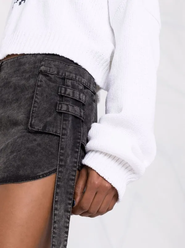Balmain Buttoned Mini Denim Skirt 