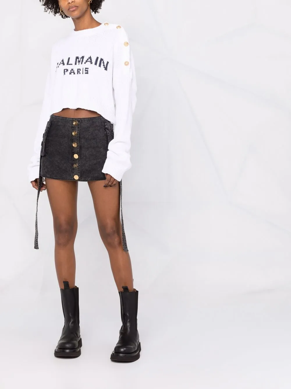 Balmain Denim mini-rok - Zwart
