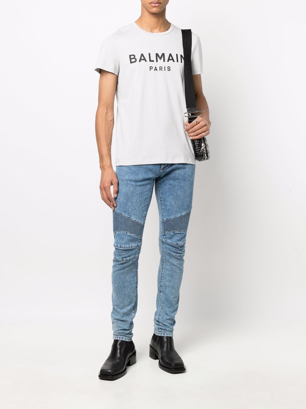 Balmain Monogram ribbed-detail Slim Jeans - Farfetch