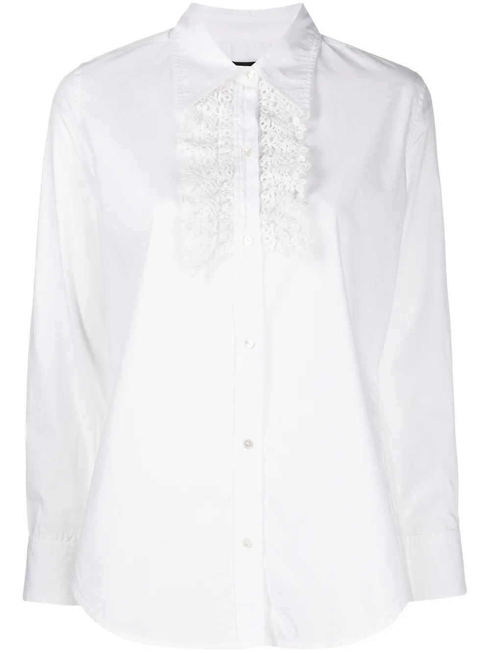 

Nili Lotan blusa con volantes de encaje - Blanco